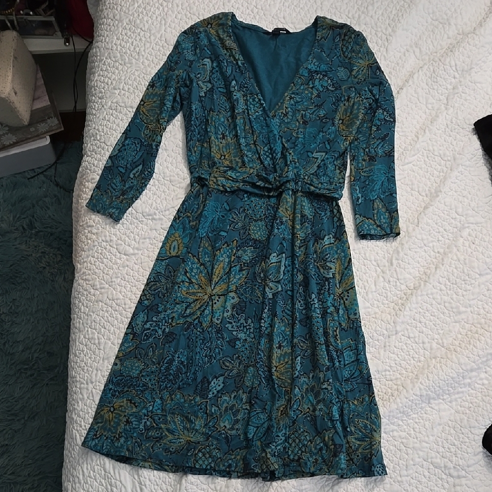 Elegant Teal Floral Dress